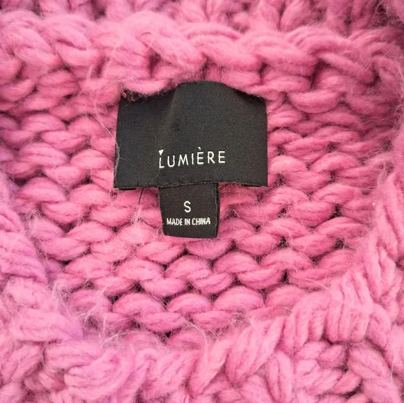 Lumiere Vibrant Pink Chunky Sweater Vest Small *C7 - Picture 5 of 6